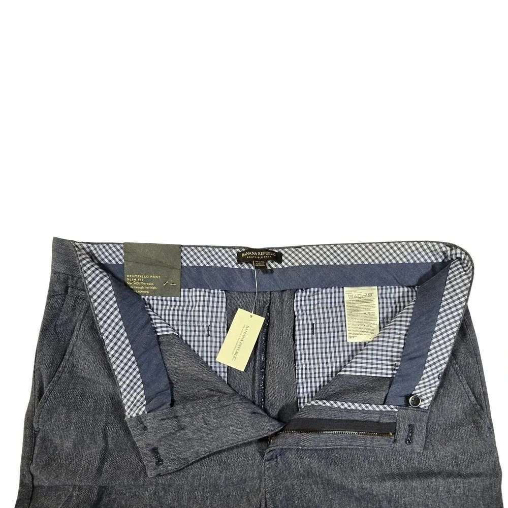 2015 DEADSTOCK NEW Banana Republic Men's Kentfield Pant Slim Fit Blue Size 36x30